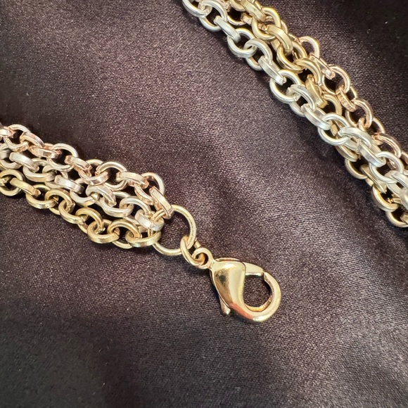 STATEMENT NECKLACE Tri color 18 in to 21 in adjustable Lobster clasp. EX… - Picture 8 of 14